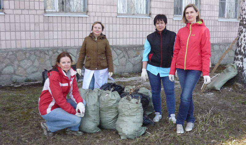 Физиотерапевтическое отделение на субботнике в стационаре Токсово